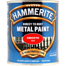 Hammerite 750ml Smooth Finish Direct To Rust Metal Paint Red