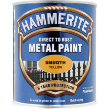 Hammerite 750ml Smooth Finish Direct To Rust Metal Paint Yellow