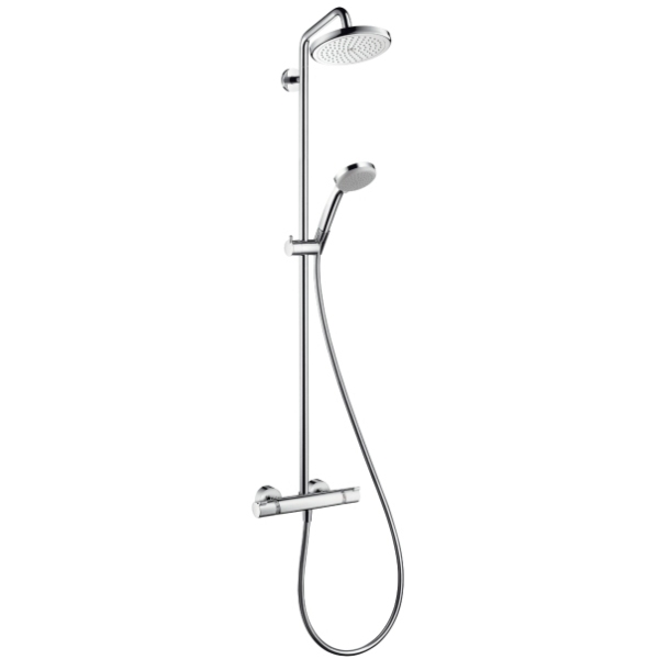 Hansgrohe Croma 220 Showerpipe With Shower Arm Swivelling