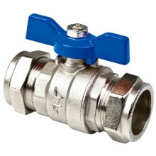 INTATEC BUTTERFLY VALVE 22mm BLUE HANDLE BBV209322B