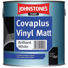 JOHNSTONES COVAPLUS PAINT VINYL MATT 2.5l BRILLIANT WHITE 301462