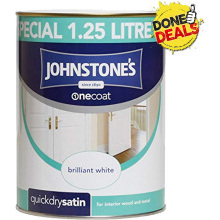 JOHNSTONES QUICK DRY SATIN BRILLIANT WHITE 1.25l 303929