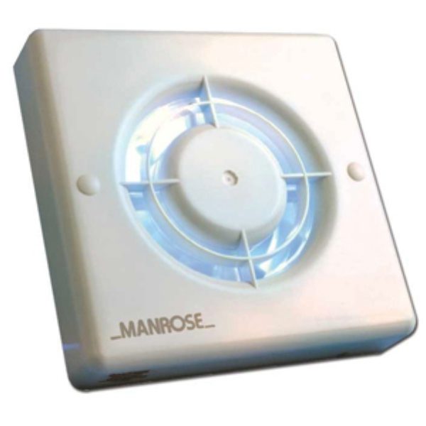 Manrose XF100HP 100mm 4" 20W Axial Bathroom Fan With Pull Cord 