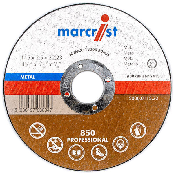 Marcrist 850 Metal Cutting Disc 3x22x125mm Flat