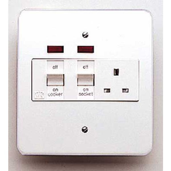 MK K5011WHI Cooker Control DP Switch & Socket Neon K5011 Wh