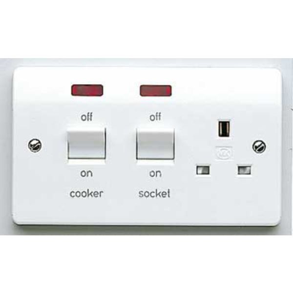 MK K5061WHI K5061 Whi Cooker Control Switch Socket DP Neon