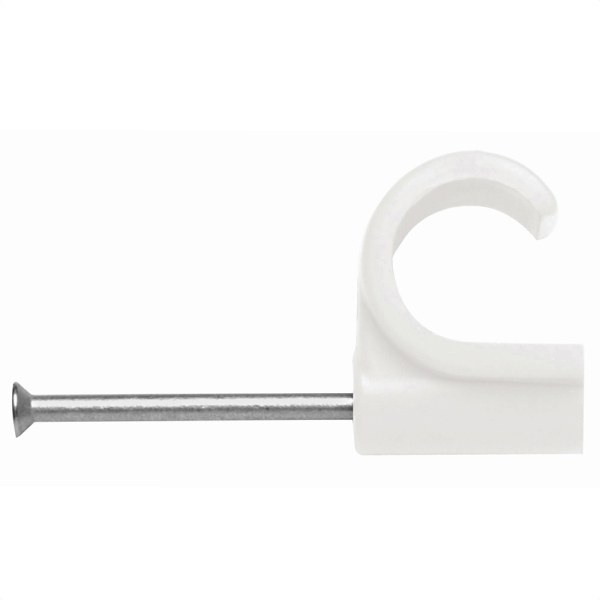 Nail In Pipe Clips White 22mm 