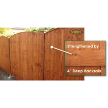 Nwp Tanalised Brown Arched-Up Featheredge 6 X 2 Fence Panel (26 High To Top Of Bow)