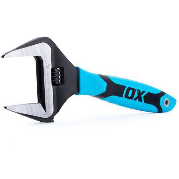 OX Tools Adjustable Wrench Extra Wide Jaw 6inch