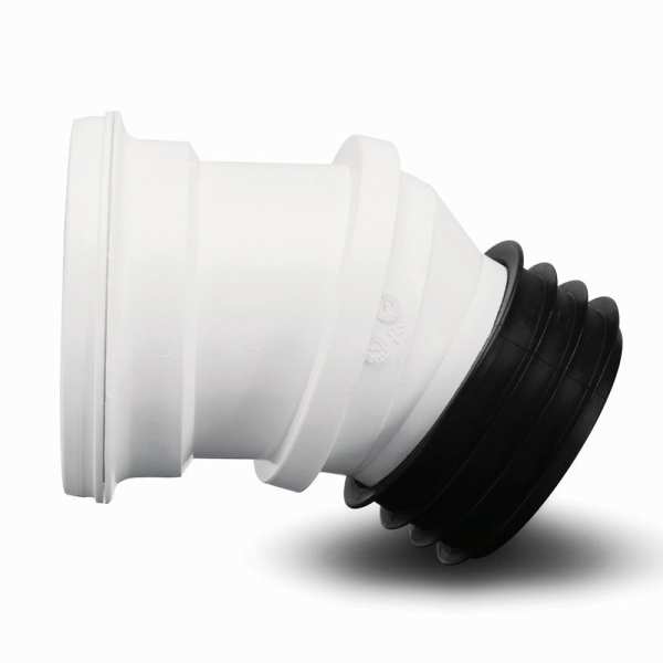 Polypipe Kwickfit 110mm Rubber Seal to Pan Connector 40mm Offset  White