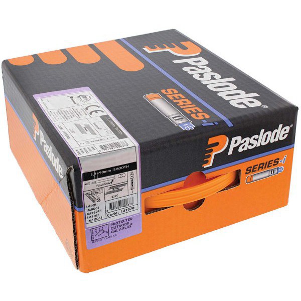 Paslode 3.1 x 90mm Smooth Galv Plus Nail Fuel Pack (Qty 2200) & 2 Fuel Cells for IM360 Nailers