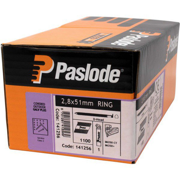 Paslode Handy Pack 51 x 2.8mm RG Galv Plus (Qty 1100) & 1 Fuel Cell For IM350+