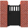 Pedestrian Gate Partial Privacy 900 X 1000mm Vertical Infill Black RMG014PG-01