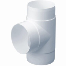 POLYPIPE DOMUS 40492 ROUND PIPE DUCT EQUAL T 90deg BEND