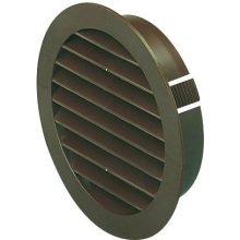 POLYPIPE DOMUS ROUND LOUVRED GRILL BROWN 44804B