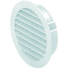 POLYPIPE DOMUS  ROUND LOUVRED GRILL WITH FLYSCREEN WHITE F44804W