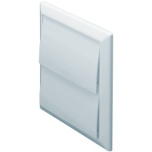 POLYPIPE DOMUS WALL OUTLET WITH GRAVITY FLAP 125mm WHITE 55900W