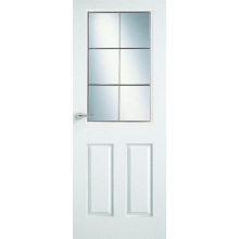 PREMDOR MANITOBA TEXTURED MOULDED DOOR 6L CLEAR GLAZED (CHROME GB) 6`6 x 2`9 92264