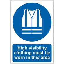 PVC SELF ADH SIGN 200mm WIDE x 300mm HIGH VISIBILITY CLOTHING 0022