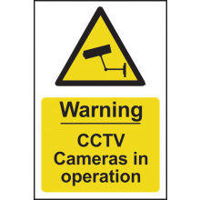 PVC SELF ADH SIGN 200mm WIDE x 300mm WARNING CCTV CAMERAS 1311
