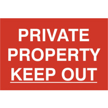 PVC SELF ADH SIGN 200mm WIDE x 300mm PRIVATE PROPERTY 1652