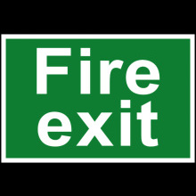 PVC SELF ADH SIGN 300mm WIDE x 200mm FIRE EXIT 1502