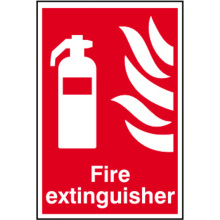 PVC SELF ADH SIGN 300mm WIDE x 200mm FIRE EXTINGUISHER 1350