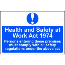 PVC SELF ADH SIGN 300mm WIDE x 200mm HEALTH & SAFETY AT WORK ACT 0019