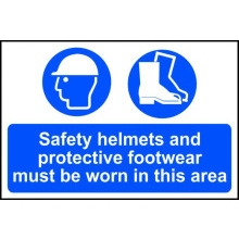 PVC SELF ADH SIGN 600mm WIDE x 400mm SAFETY HELMETS & PROTECTIVE FOOTWEAR.... 4001