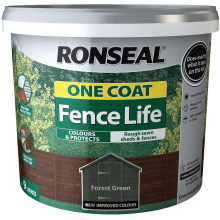 RONSEAL ONE COAT FENCELIFE 9l FOREST GREEN 38297