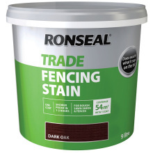 Ronseal Trade Fencing Stain 9L Dark Oak 38579