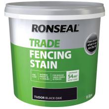 Ronseal Trade Fencing Stain 9L Tudor Black Oak 38582