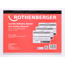 ROTHENBERGER GAS SAFETY CERTIFICATE PAD (25 x 3 PART) 67108