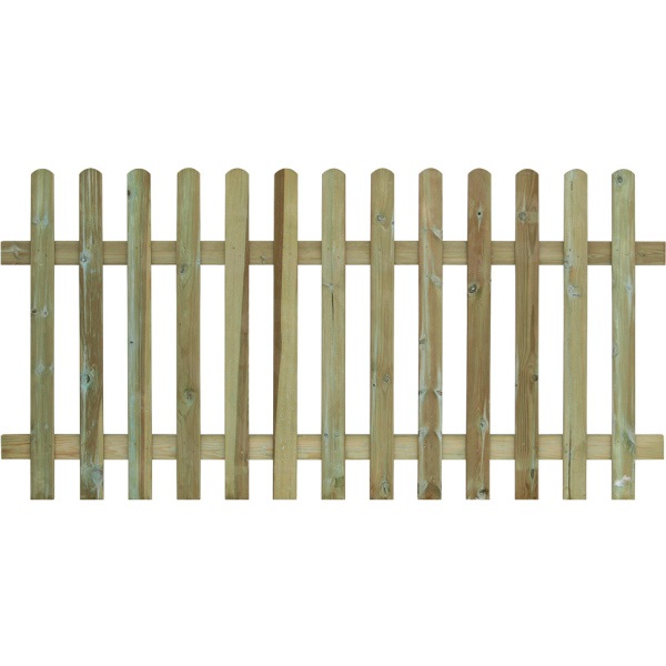 Round Top Palisade Picket Fence Panel 0.9m