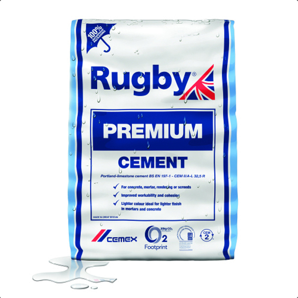 Rugby  Premium Cement In Plastic Bag 25kg