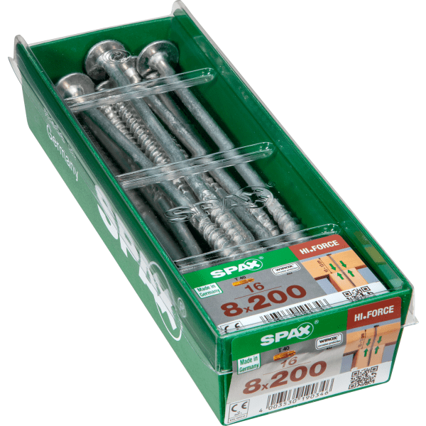 Spax Construction Screw With Washer-Head - Partial Thread - Wirox Coated 8.0 X 200mm