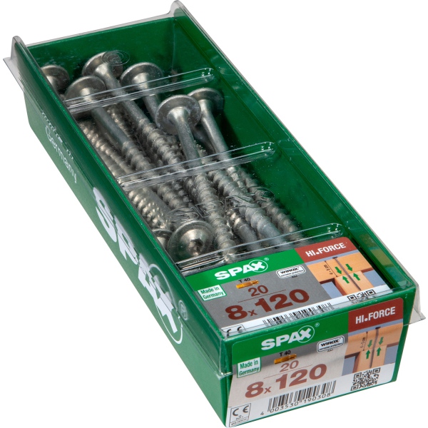 Spax Construction Screw With Washer-Head - Partial Thread - Wirox Coated 8.0 X 120mm