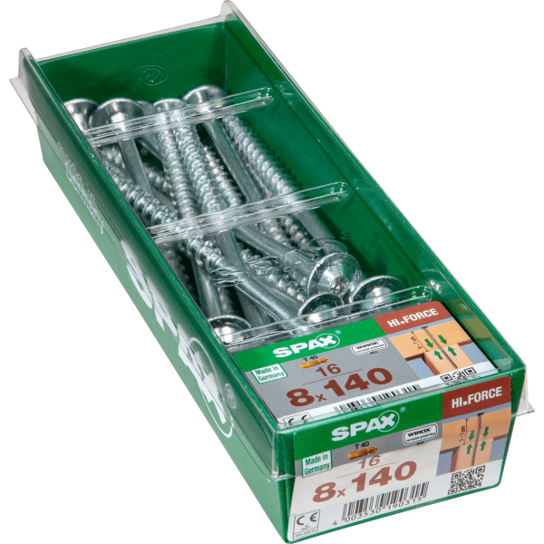 Spax Construction Screw With Washer-Head - Partial Thread - Wirox Coated 8.0 X 140mm