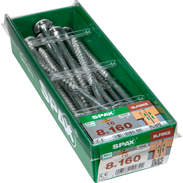 Spax Construction Screw With Washer-Head - Partial Thread - Wirox Coated 8.0 X 160mm