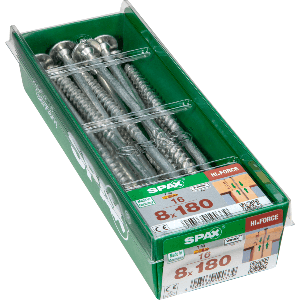 Spax Construction Screw With Washer-Head - Partial Thread - Wirox Coated 8.0 X 180mm
