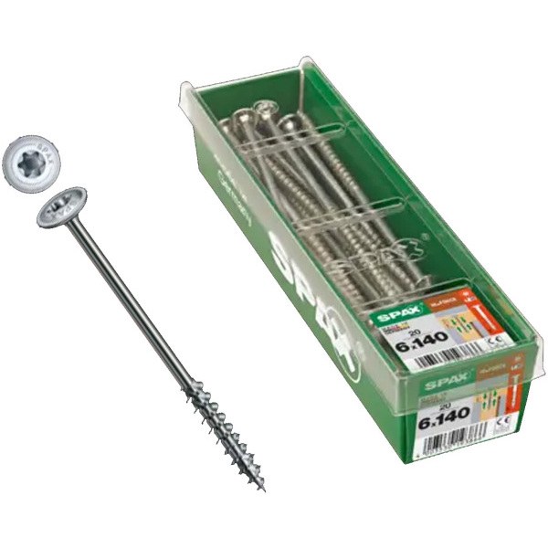 Spax Construction Screw With Washer-Head - Partial Thread - Wirox Coated 6.0 X 140mm