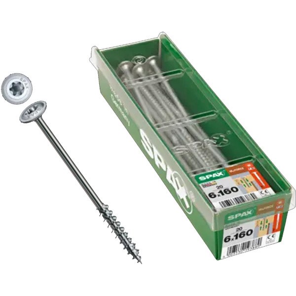 Spax Construction Screw With Washer-Head - Partial Thread - Wirox Coated 6.0 X 160mm