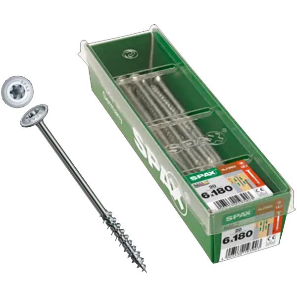 Spax Construction Screw With Washer-Head - Partial Thread - Wirox Coated 6.0 X 180mm