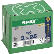 Spax Universal Use Screw - Full Thread - Yellox Coated 3.5 X 25mm