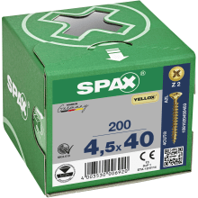 Spax Universal Use Screw - Full Thread - Yellox Coated 4.5 X 40mm