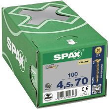 Spax Universal Use Screw - Partial Thread - Yellox Coated 4.5 X 70mm