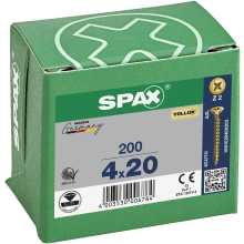 Spax Universal Use Screw - Full Thread - Yellox Coated 4.0 X 20mm