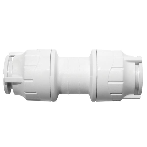 Polyfit Straight Coupler White 15mm