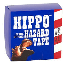 Tembe Hippo 72mm Hazard Tape Red/White 500m