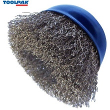 TOOLPAK WB02 CRIMPED CUPPED WIRE BRUSH 75mm M10 x 1.5mm BORE